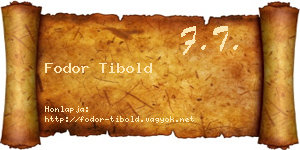 Fodor Tibold névjegykártya